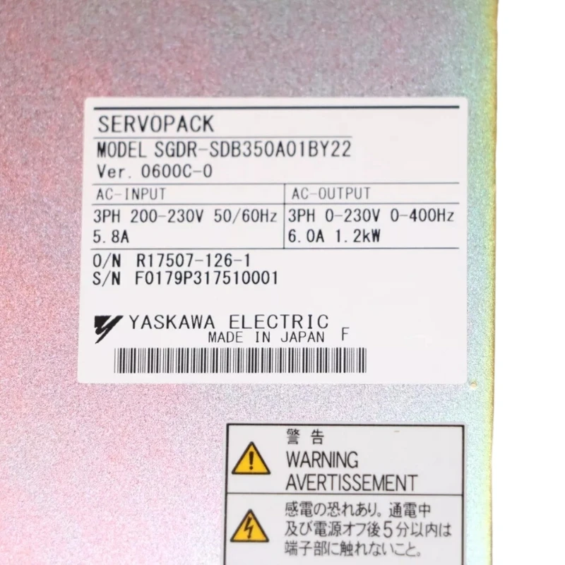 New In Box Yaskawa SGDR-SDB350A01BY22 Servo Drive Expedited Delivery