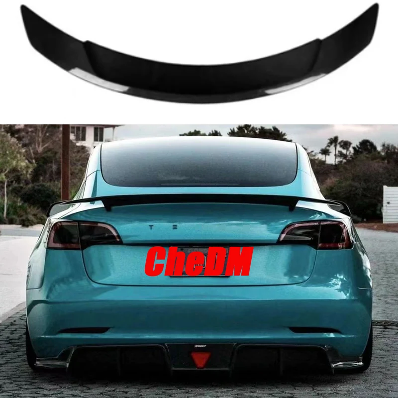 For 2019-2023 Tesla Model3 100%Real Carbon Fiberhighquality Rear Spoiler Trunk Lid Cmst Style