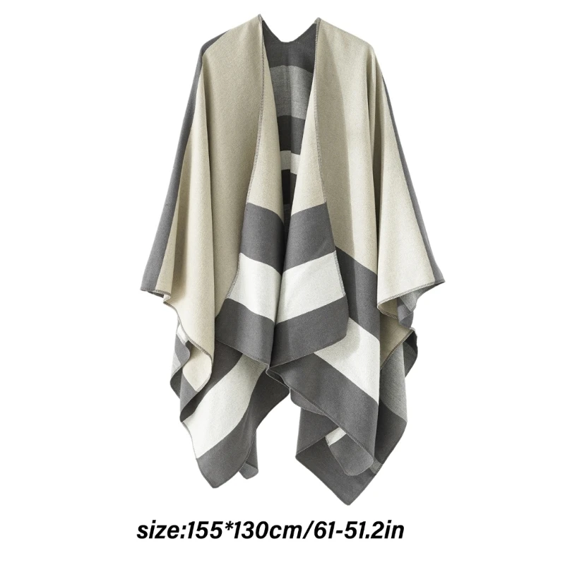 Oversized Sweater Shawls Elegant Layering Poncho Stylish Lattices Cardigan Shawls for Parties and Casual Outfits