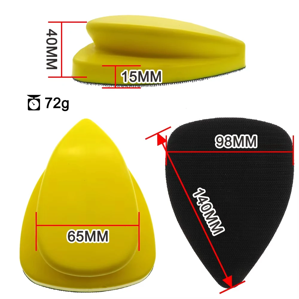 Large Triangle Manual Disc Self-adhesive Flocking Sandpaper Grinding Car Cleaning Hand Block Hook Backing Plate Deal for Wood