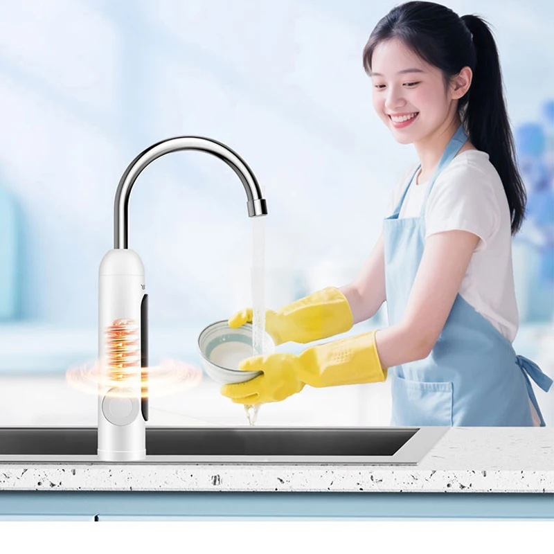 

Электрический кран для горячей воды 3400 Вт, 220 В, кран мгновенного нагрева, нержавеющая сталь 304, защита от сухого ожогов, высокая температура воды