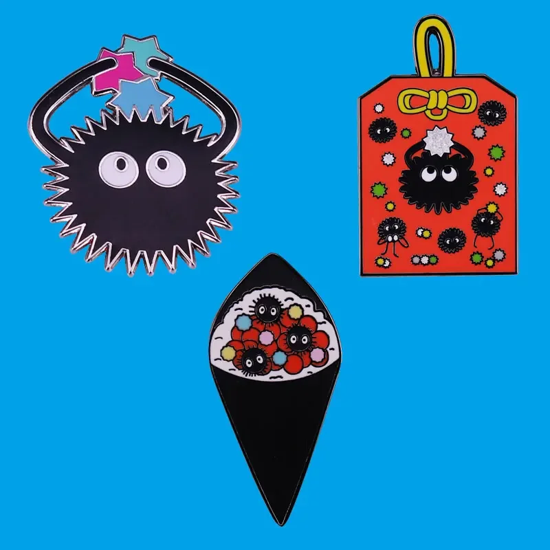 Soot Sprite Hard Enamel Pin Lapel Badge Cute Cartoon Anime Brooches Denim Jacket Backpack Pin Decoration