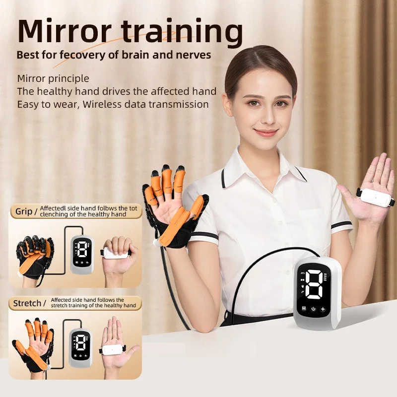 

Rehabilitation Robot Gloves Hand Finger Function Trainer Stroke Hemiplegia Recovery Splint Left Right Hand Therapy Training