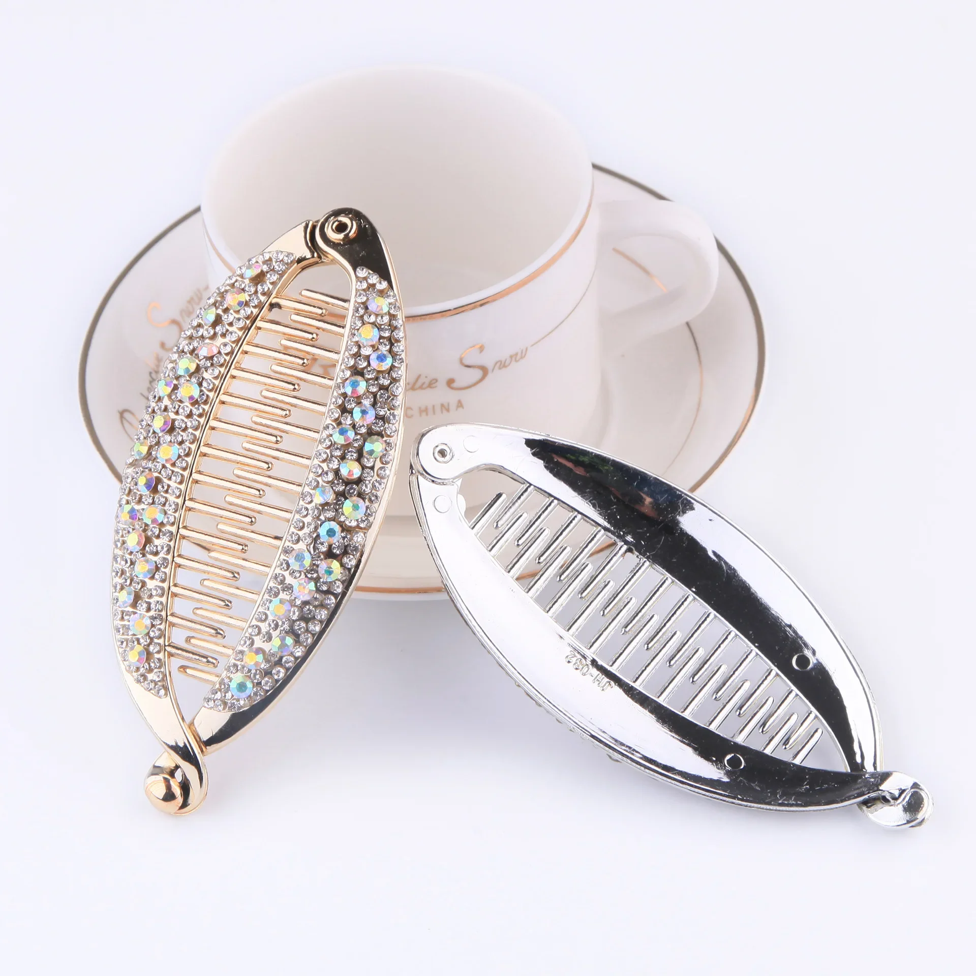 Pinzas para el pelo con forma de pez, horquillas con diamantes de imitación de gran tamaño, joyería para el cabello, pasador de plátano, accesorios