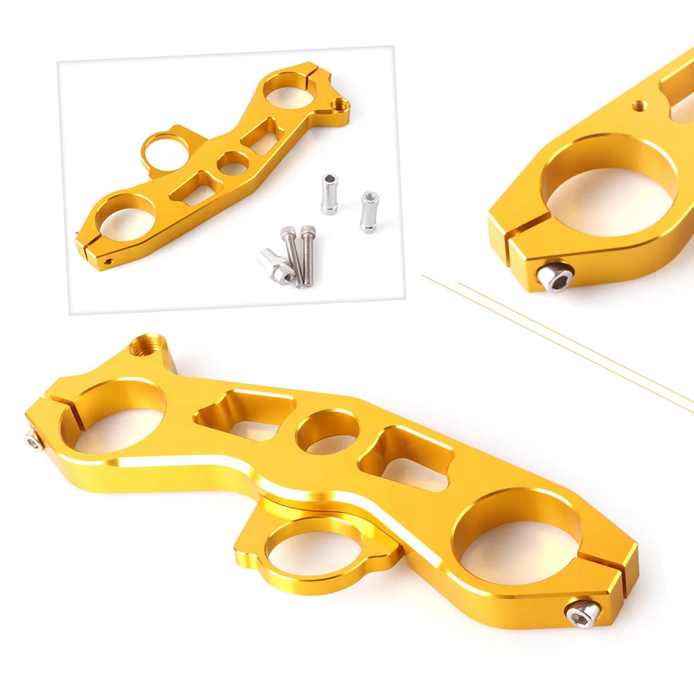 Motorcycle Front Upper Triple Tree Kit For Kawasaki Ninja ZX6R 2009 2010 2011 2012 CNC Alumunim Gold