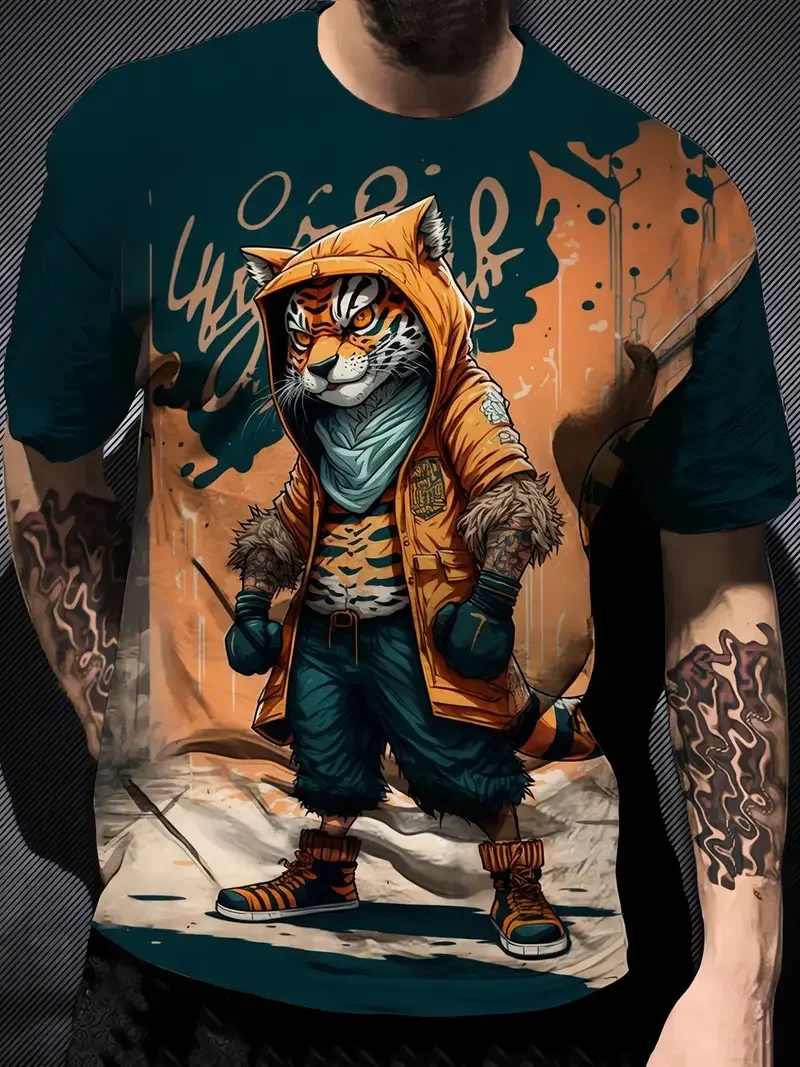 

Fashion Tees Street Trend Overszied Clothing Funny Cartoon Duck Print Men's T-Shirts Summer Casual O-neck Short Sleeve Pullover