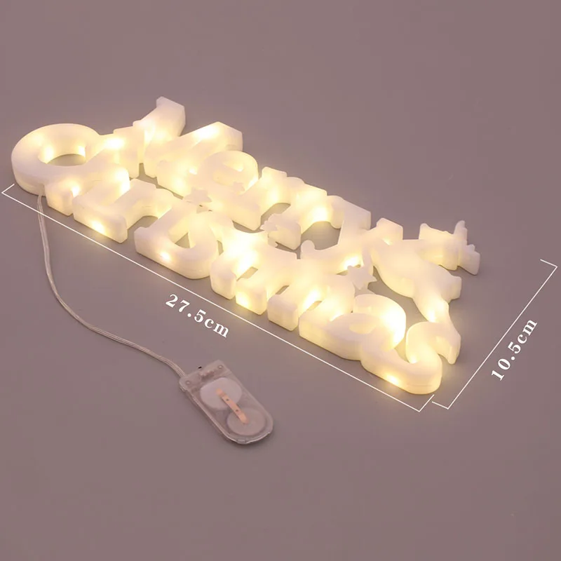 LED أضواء عيد الميلاد الزخرفية ، رسائل مضاءة ، اكليلا من الزهور ، باب جارلاند ، مصباح أبيض دافئ ، عيد الميلاد الحلي
