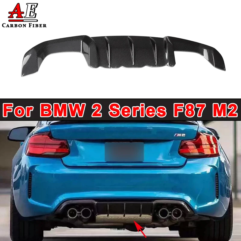 For BMW M2 Series F87 M2C 2014-2021 Carbon Fiber Rear Bumper Lip Diffuser MP Style Splitter Apron Guard Spoiler Body Kit