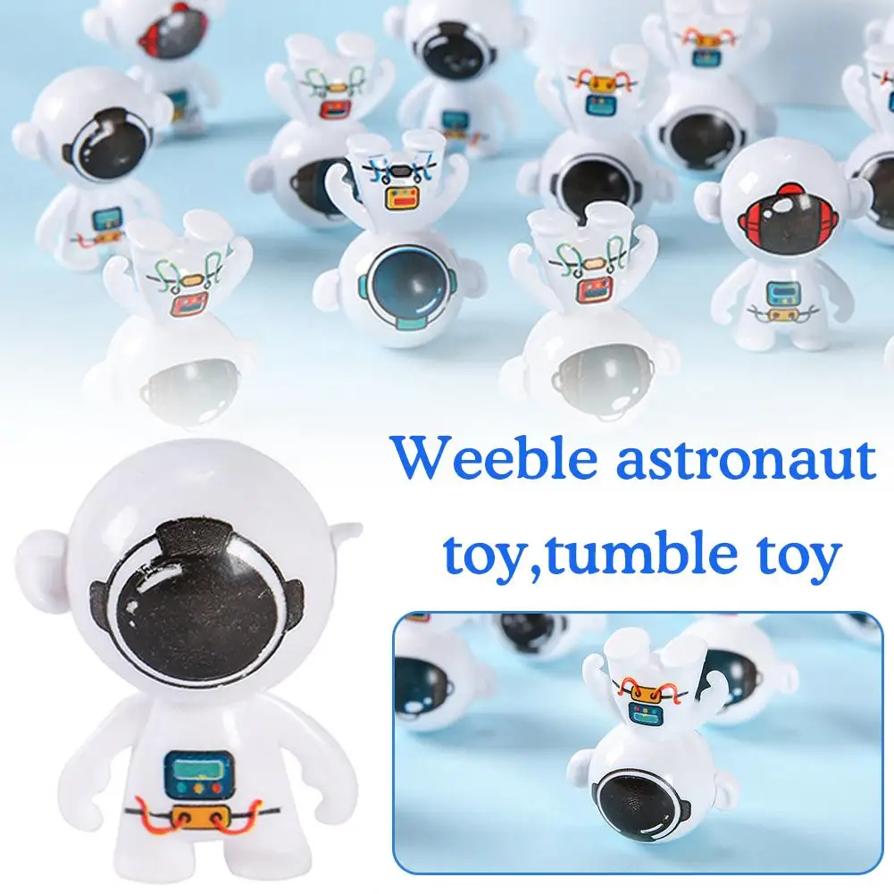 10 Stuks Mini Cartoon Ruimte Astronaut Tumbler Poppen Speelgoed Astronaut Leuke Beeldjes Voor Kinderen Verjaardagsfeestje Gunsten Pinata Vulstoffen