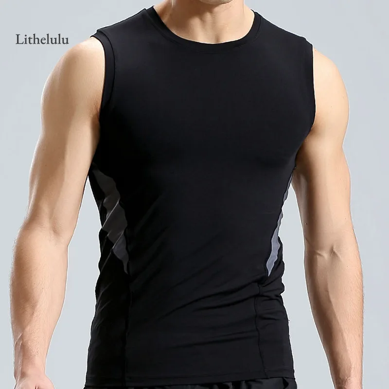 

Fitness Running Vests, Men's Basketball Training Tight Sports Top, Sweating Breathable Running Quick Drying Gym Tank Top