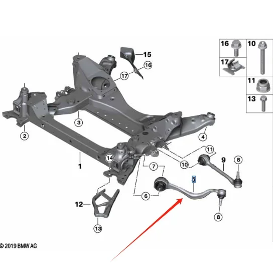 31106890905 31106890906   Buchas do tirante do braço oscilante da suspensão do braço de controle dianteiro das peças de automóvel para o chassi de BMW X3X4 G08 G01 G02