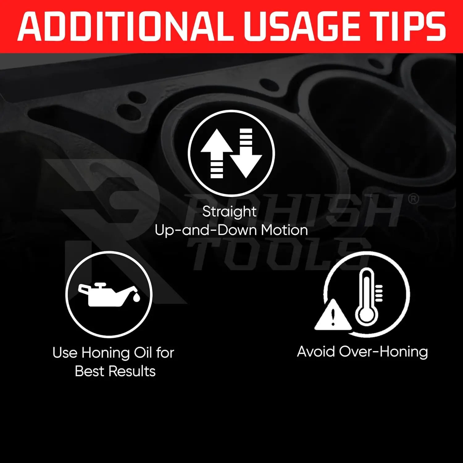 ylinder Hone Kit 2.5" to 5.5" with 4 Extra Carriers Adjustable Handheld Honing Machine Tool Kit with 16 Stones Sizes 4" x1/2" x1
