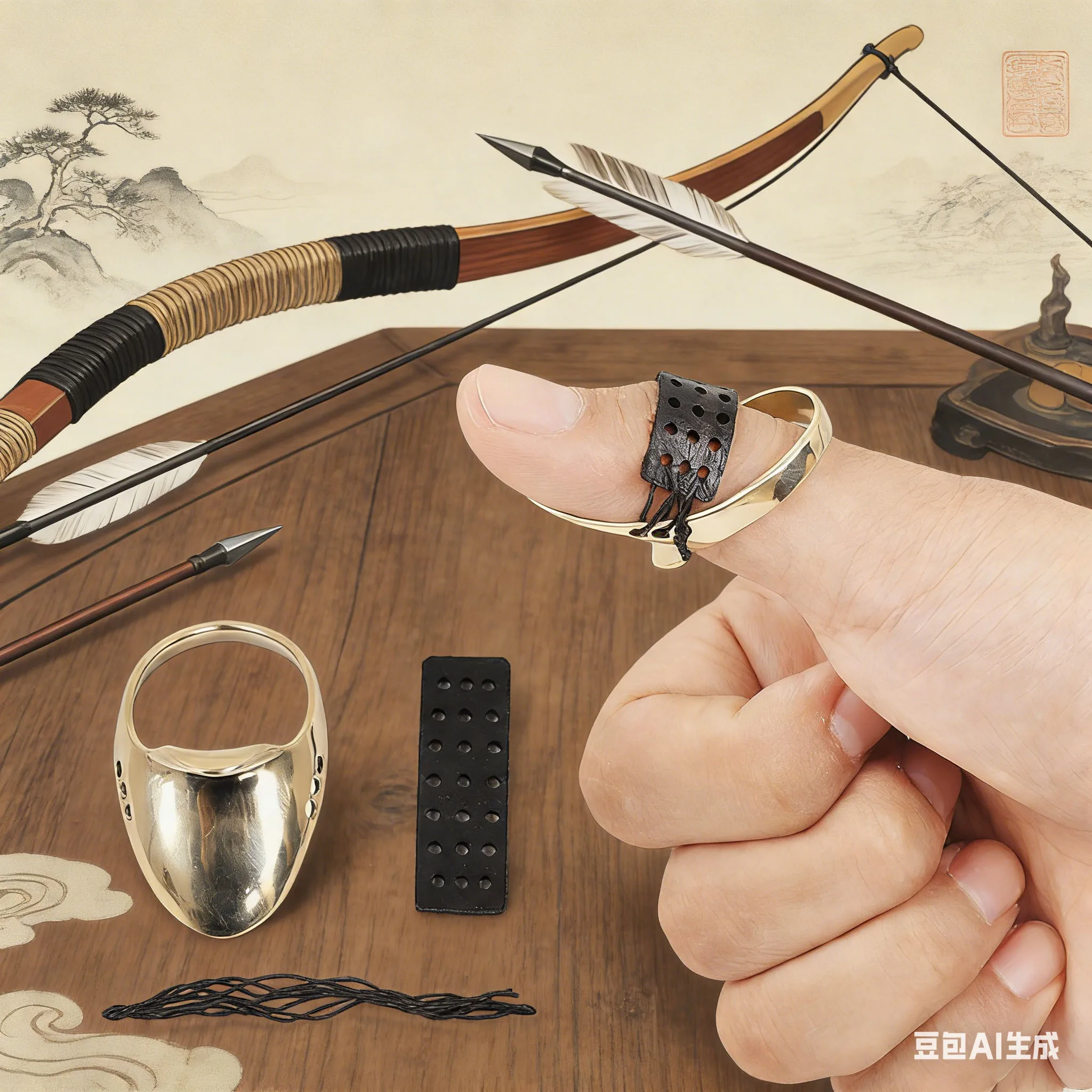 Bow Finger Ring 18/20/22/24mm Copper Finger-Guard Thumb Ring  For Eastern Traditional Bow/Arrow Protector Gear Accessories