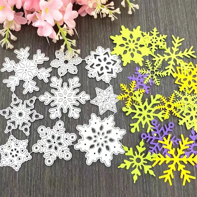 Christmas New Year Craft Decoration Snowflake Cutting Dies Scrapbooking Album Stencils Die Cut Paper Card Embossing