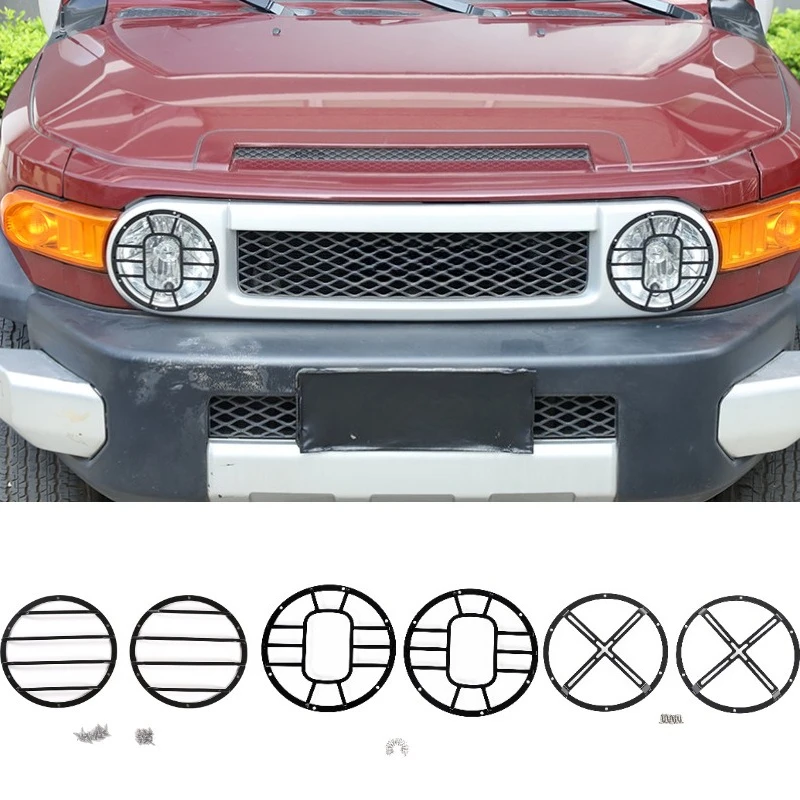 

For Toyota FJ Cruiser 07-21 XJ10 GSJ10 GSJ15 Carbon Steel Black Car Headlight Cover Head Lamp Trim Car Modification Accessories
