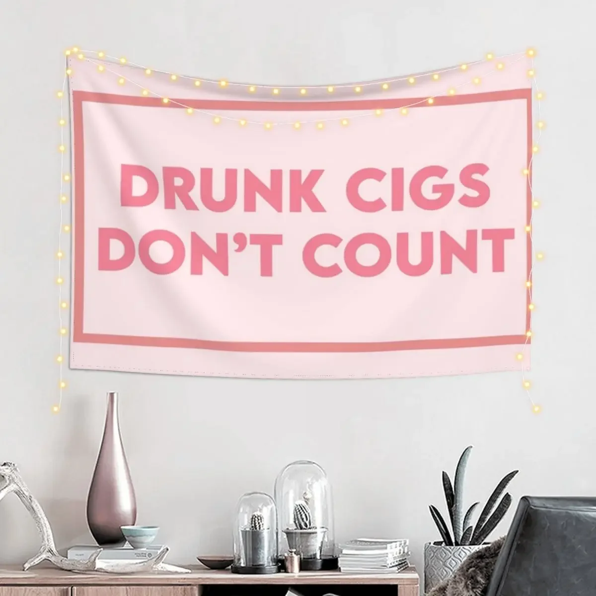 Drunk Cigs Don't Count Tapestry Aesthetics For Room Wall Art Tapestry