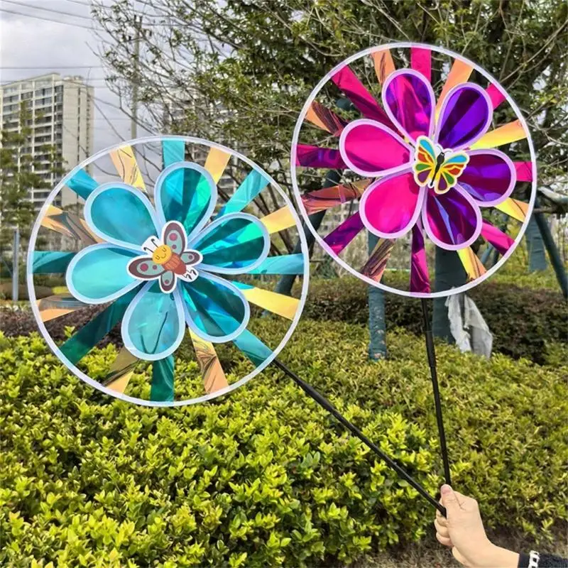 2PCS Rotierende Wind Spinner Spielzeug Schimmernde Windrad Spielzeug Für Party Dekore