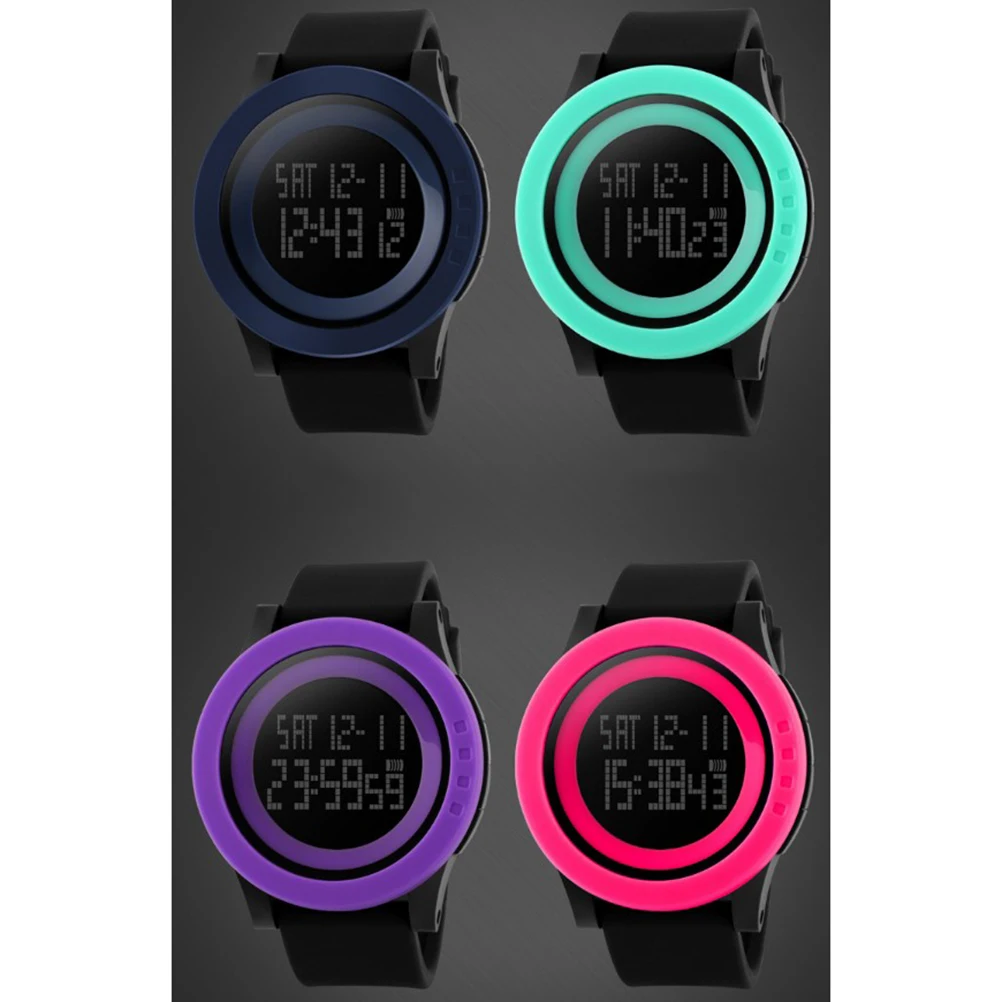 

Waterproof Watch Mens Sports Watch LED Digital Electronic Large Dial Black Student Daily Use 50M Water Resistant Silicone