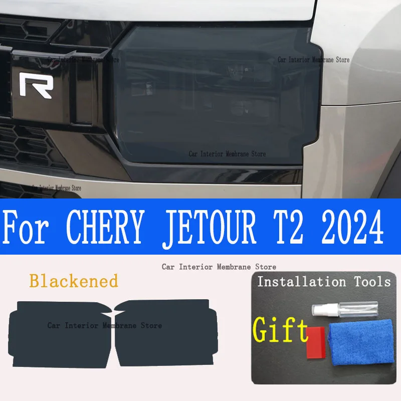 

For CHERY JETOUR T2 2024 Car Exterior Headlight Anti-scratch Front Lamp Tint TPU Protective Film Repair Accessories