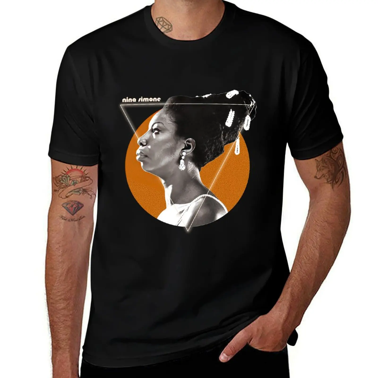 

Nina Simone for cotton Retro shirts t graphic shirt man funny vintage Gold t shirts man Tribute t T-Shirt man