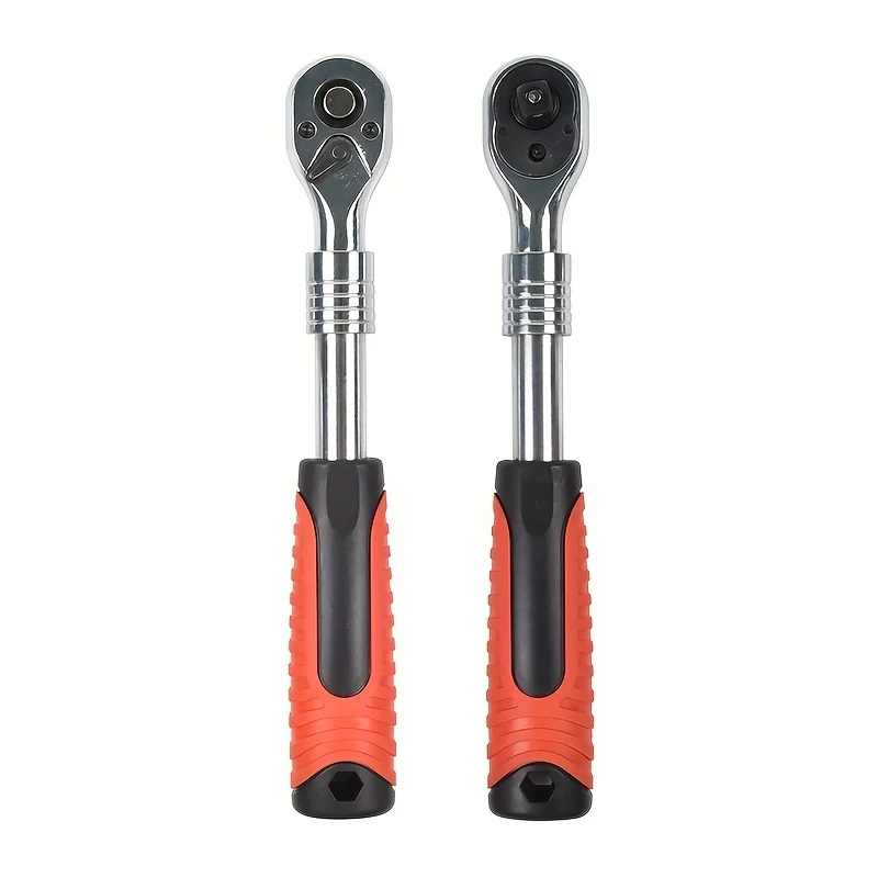 1pc 1/4.3/8.1/2 Telescopic Head Ratchet Wrench 72-tooth Tg-1Aluminum Alloy Telescopic Head Ratchet Wrench, Automatic QuickReleas