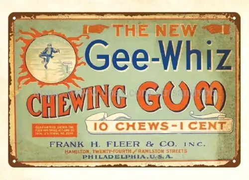 Gee Whiz Chewing Gum metal tin sign decorative wall decals