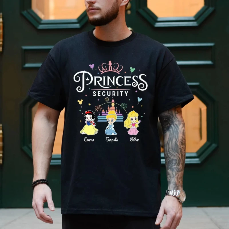 

Мужские футболки Princess Security, мужская одежда с графическим принтом «Папа аутисти», рубашка унисекс, одежда Y2k, футболка