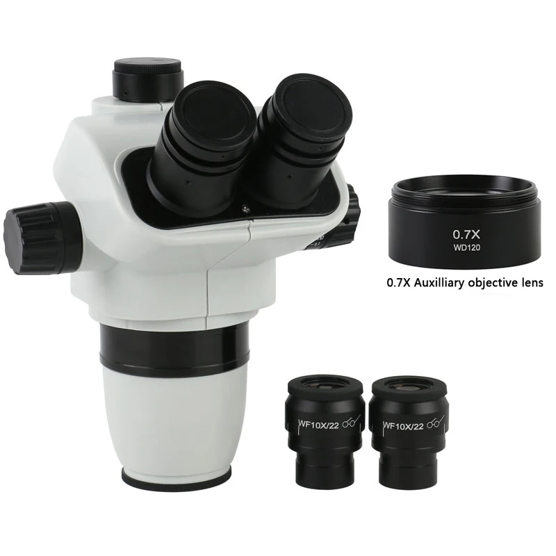 6.7X-45X Trinocular Stereo Microscope Head + WF10X/22 Wide Field vision Eyepiece For Dentistry Watch Jewelry Surgery Soldering