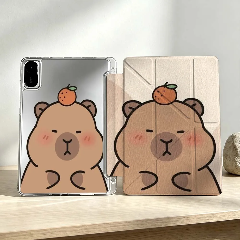Cute Cartoon Capybara For Xiaomi Mi Pad 8 7 6 5 Pro Redmi Pad SE 2 Poco Pad Foldable 3Y Tablet Case Soft view 2