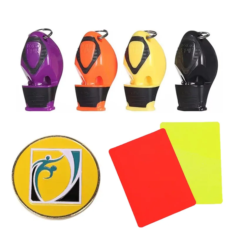 1 세트 심판 휘슬 전문 스포츠 세트 엣지 피커 코인 빨간색과 노란색 카드 축구 공정한 플레이 경기 심판 장비