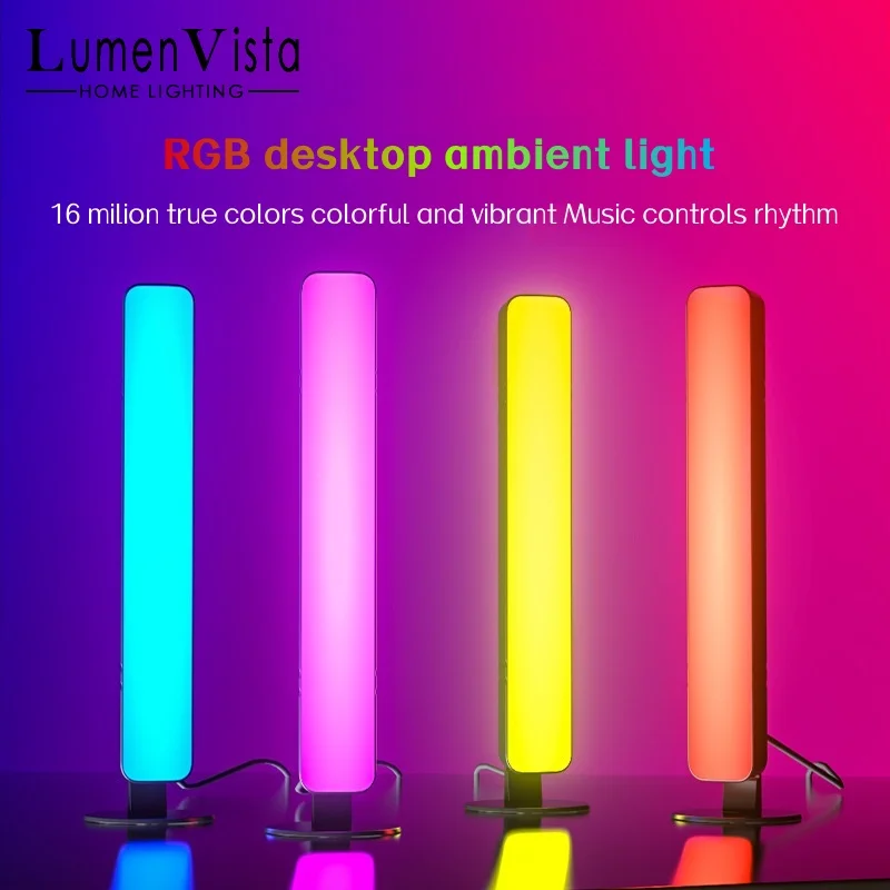 Inteligente tuya rgb gaming atmosfera luz wifi tv jogo computador desktop decoração lâmpada de mesa app controle remoto carro música ritmo luz
