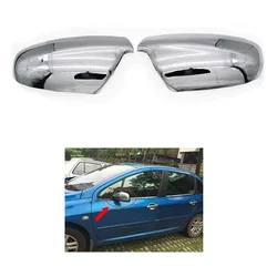 1 Pair Car Exterior Chrome Rearview Mirror Cover Cap for Peugeot 307 CC SW LEFT + RIGHT