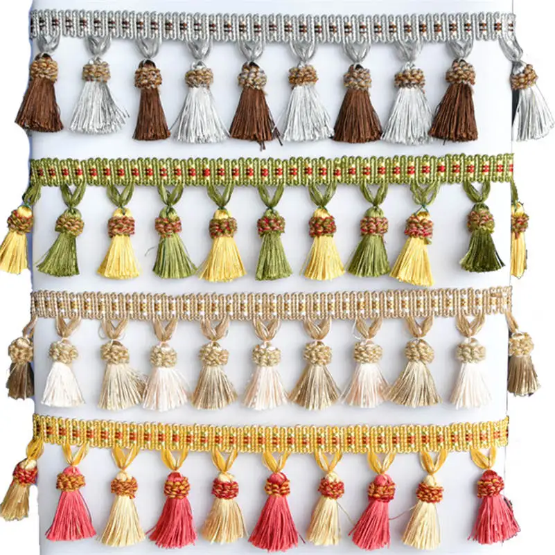 

1 Meter Curtain Home Decoration Tassel Craft Colorful Fringe Trim Lace Ribbon Upholstery