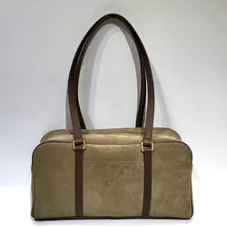Luxury Suede Cowhide Leather Handbag Purse for Women 2025 New Retro Boston Pillow Bag Female Shoulder Bag Trend Underarm Bag