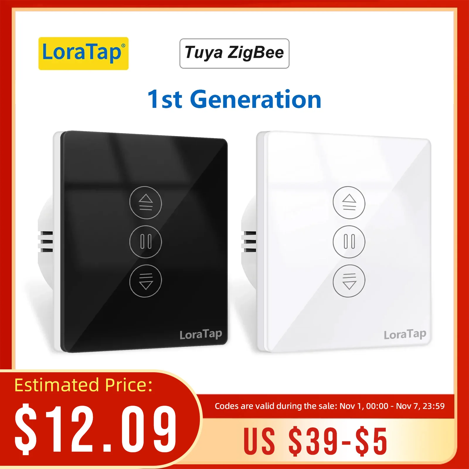 LoraTap ZigBee Curtains Roller Shutters Blinds Switch Control Connected Motor Google Home Alexa Electric Window Tuya Smart Life