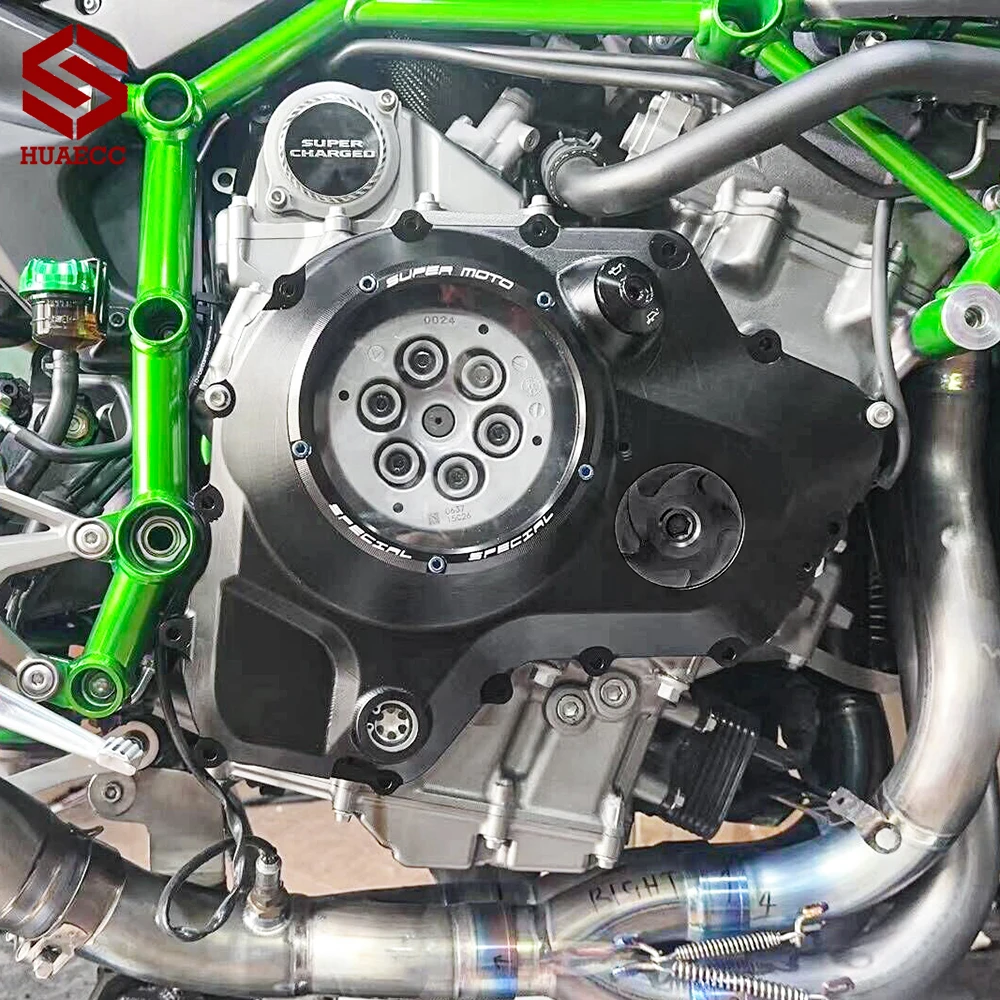 CNC Clear Clutch Cover Spring Retainer R for Kawasaki Ninja H2 SX SE 18-26 NINJA H2 SX 18-24 Ninja H2 16-24 Ninja Z H2 SE 20-24