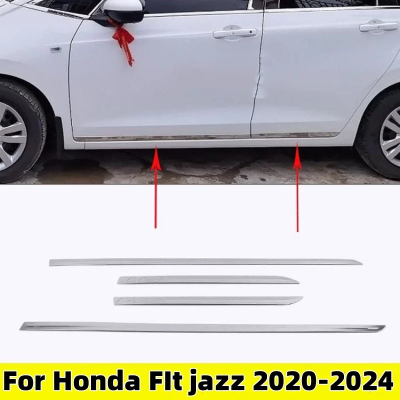 

New Door Body Molding Fit For Honda FIt jazz 2020-2024 Door Body Anti Scratch Protector Car Side Strips Trim Cover