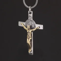 925 Silver Cross Man and Women Jesus Catholic Crucifixes Pendant 3 Sizes