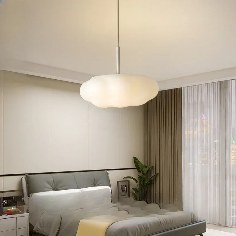Full Spectrum LED Ceiling Lights Simple Modern Intelligent Cloud Chandeliers Nordic Cream Household Children's Living Room Lamp