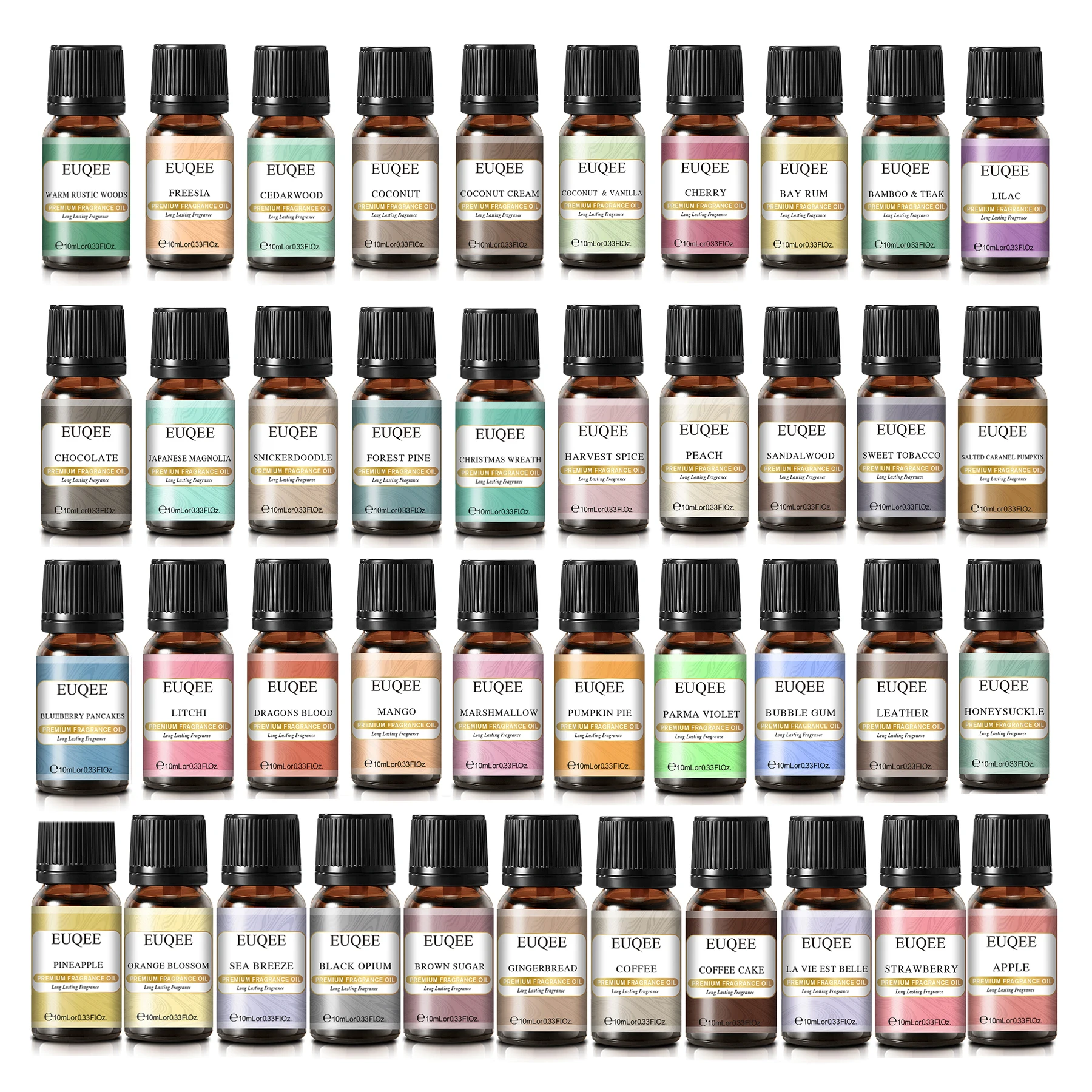 زيت عطري ممتاز من EUQEE سعة 10 مل لمرطب الهواء والعلاج العطري وصنع الشموع - لزيوت ناشرة جوز الهند والفانيليا والكرز #1