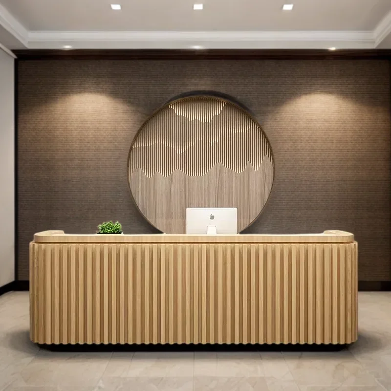 

Reception Counter Desk Long Executive Office Furniture Salon Hairdressing Lectern Simple Professional Entrances Tables Luxury