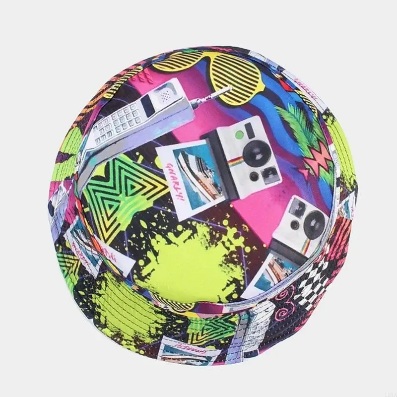 

L5YA Summer Bucket Hat Double-Side Hat for Unisex Commute Driving Vintage Sunhat