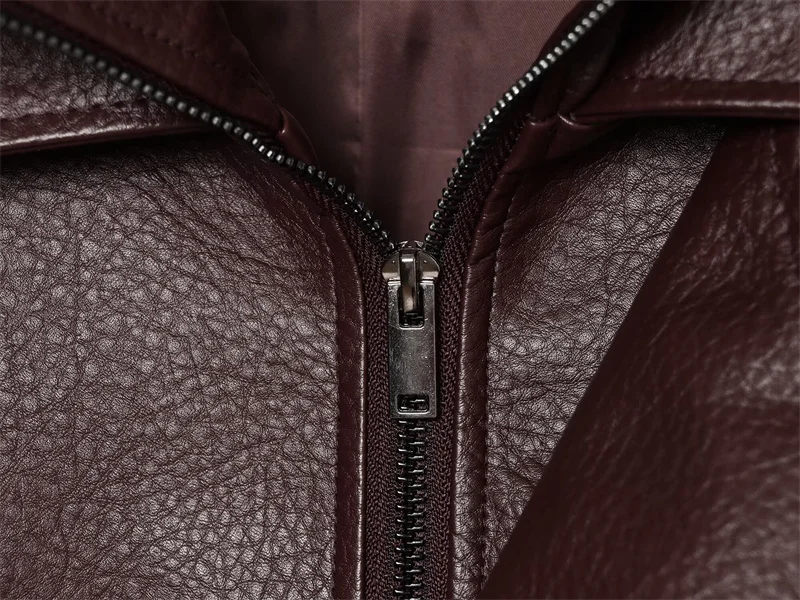 Guobioziy 2026 Fall New Women's Jacket 2026 Fall New Release Loose Faux Leather Biker Jacket Parka European and American Style