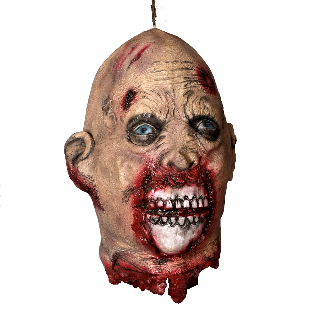 

Scary Severed Corpse Head Haunted House Decoration Bloody Hanging Cut Off Dead Head Latex Zombie Head Prop Halloween Party Decor