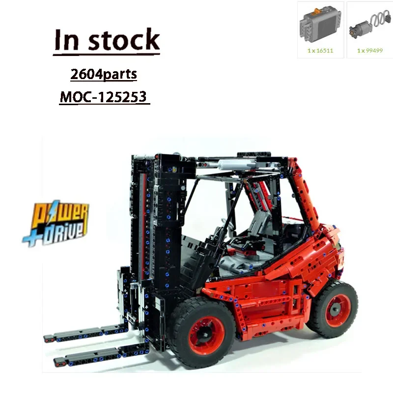 MOC-125253 Wózek Widłowy Transportowy Model Klocków Konstrukcyjnych 2604 Części MOC Kreatywne Chłopcy Dzieci Urodziny Klocki Zabawki Prezenty