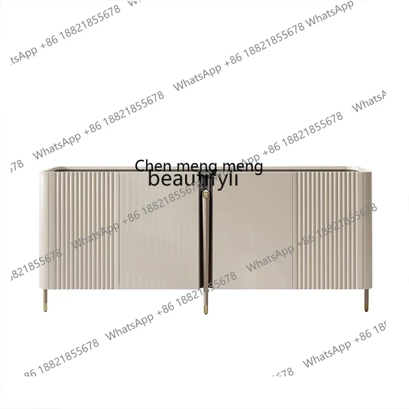Light luxury stone dining side cabinet Modern simple storage porch cabinet Against the wall Restaurant locker