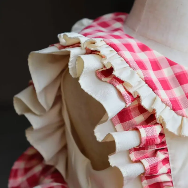 Handmade New Little Red Riding Hood Flower Girls Dress Lolita Tutu Skirt Children's Performance Dress Kids Boutique Clothes