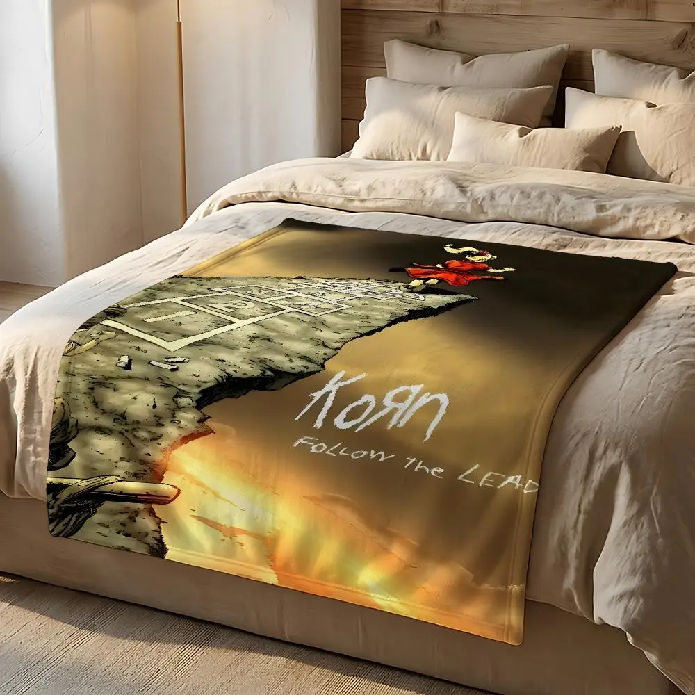 Metal Band Korn Throw Short Plush Throw Blanket Soft Skin-Friendly Multi-Scene Home Office