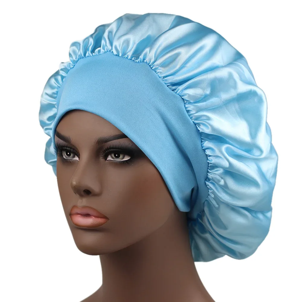 Soft Shower Caps Soft Silk Night Caps Hair Care Bonnet Nightcap for Women Beauty Salon Hair Care Hats Bathroom Products