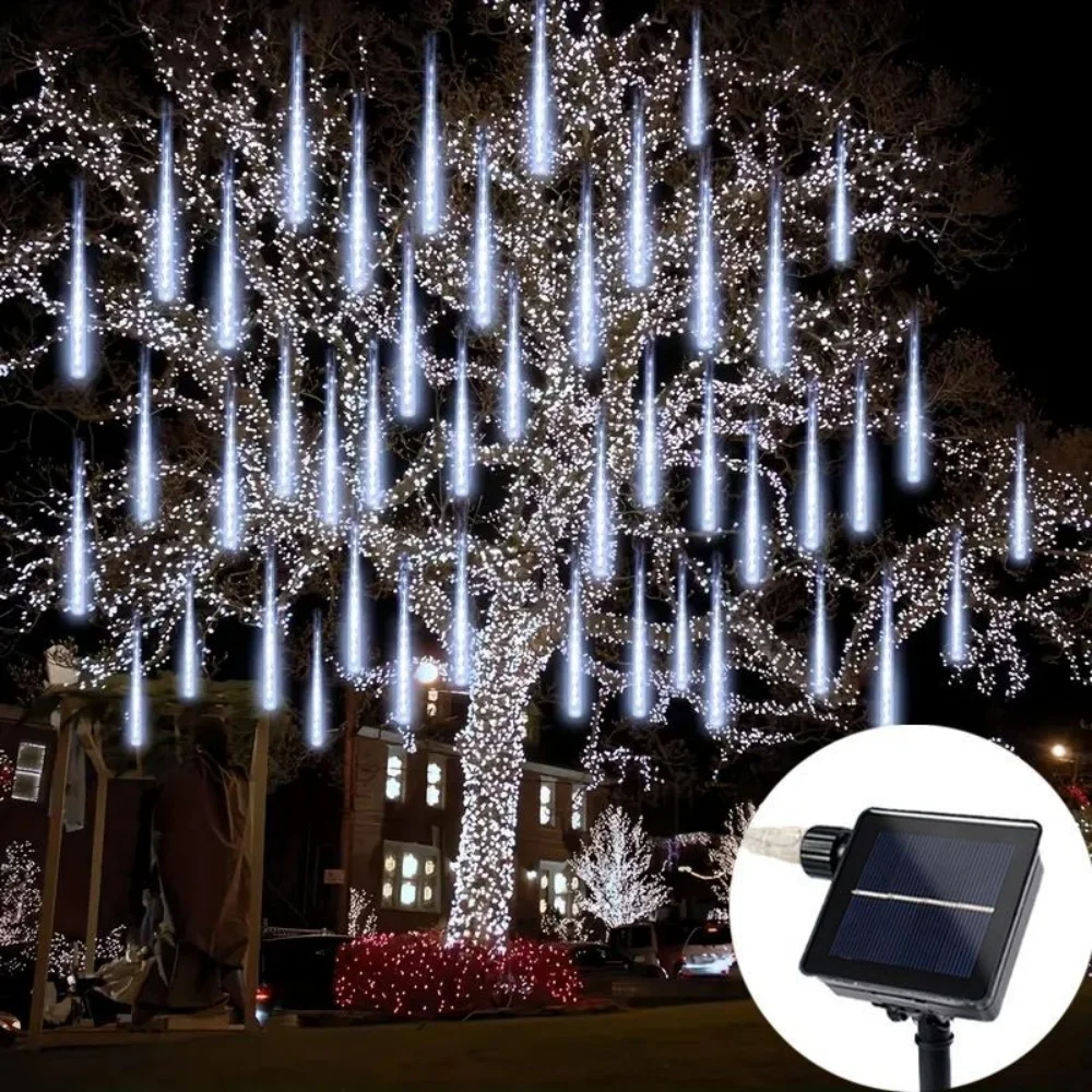 

8 трубок 30/50 см солнечный уличный светодиодный метеоритный дождь дождь гирлянда для декора рождественской елки гирлянды сад украшение для кемпинга